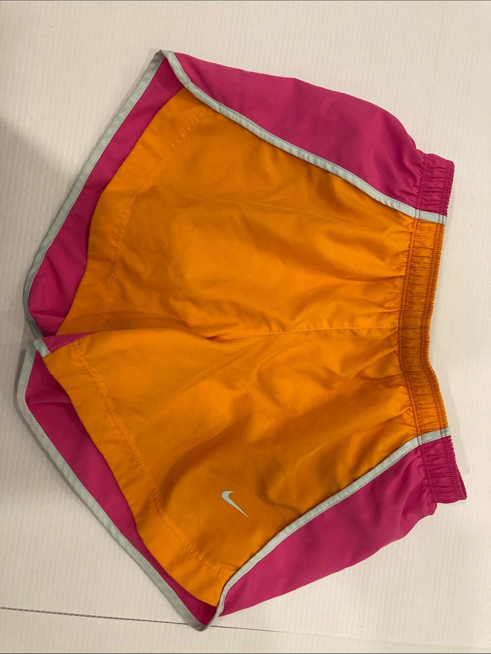 Nike Orange and Pink Dri-Fit Athletic Shorts Kids Size L